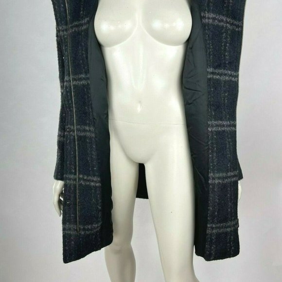 Eileen Fisher Chash Alpaca Blend Hooded Coat Lined Pockets Plaid Women XL NWT - Picture 10 of 16